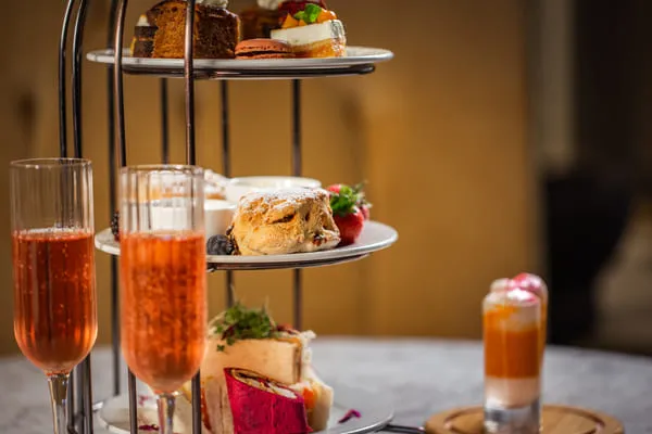 afternoon tea with cakes and scones